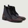 color swatch Duster Brogues Derby Maroon Black Leather Boots - StudGuard